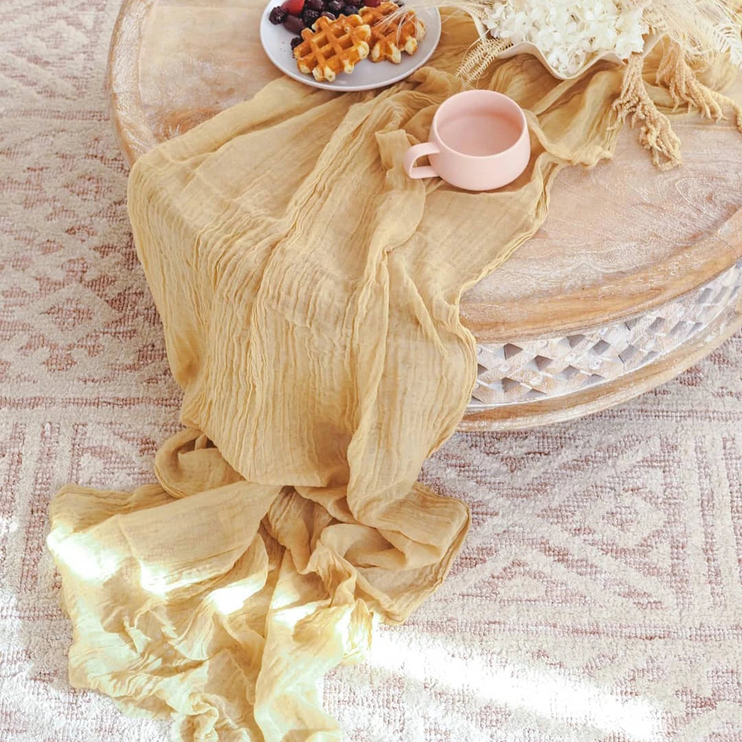 Add a Touch of Rustic Elegance with Our Sage Gauze Fabric  - Perfect for Junk Journal Cloth and As A Table Runner for Weddings, Parties, Holidays, and More!