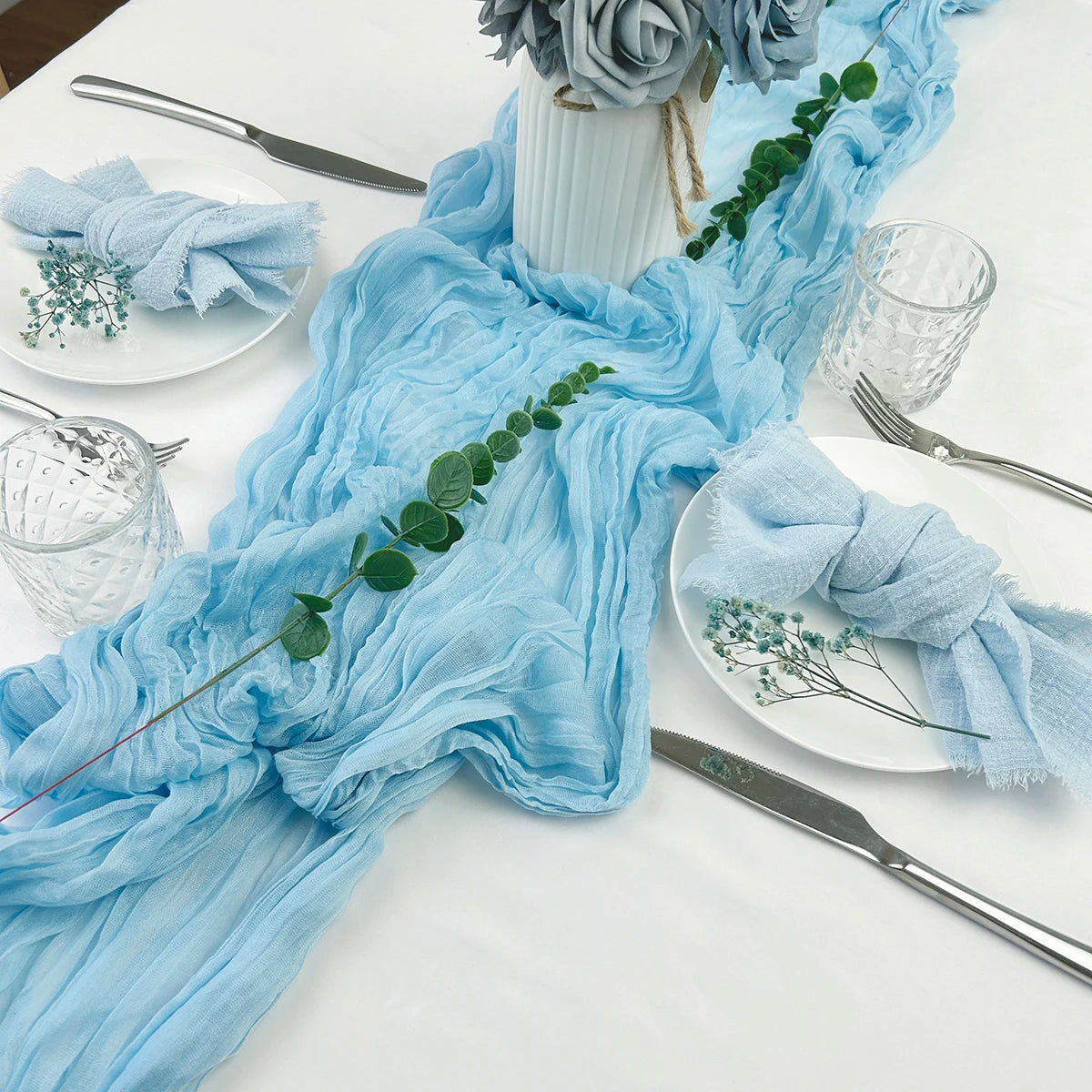Add a Touch of Rustic Elegance with Our Sage Gauze Fabric  - Perfect for Junk Journal Cloth and As A Table Runner for Weddings, Parties, Holidays, and More!