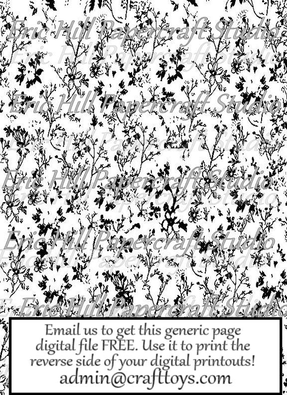 Paperintables (TM) Sage Collection - Calico style design digital file download featuring sage and complementary coloring