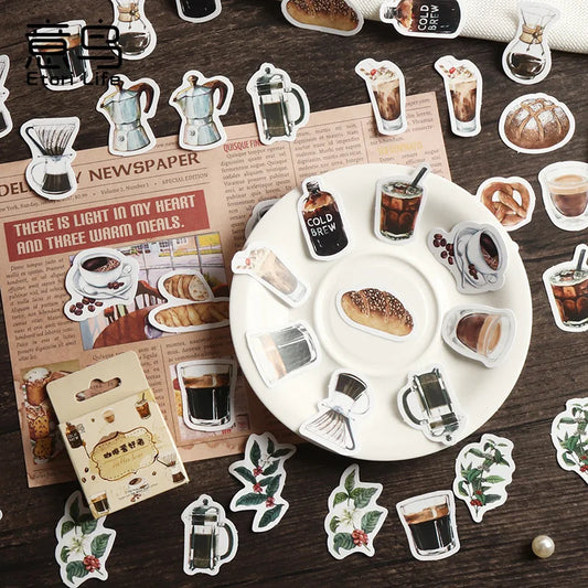 Vintage Coffee Theme Stickers Pack