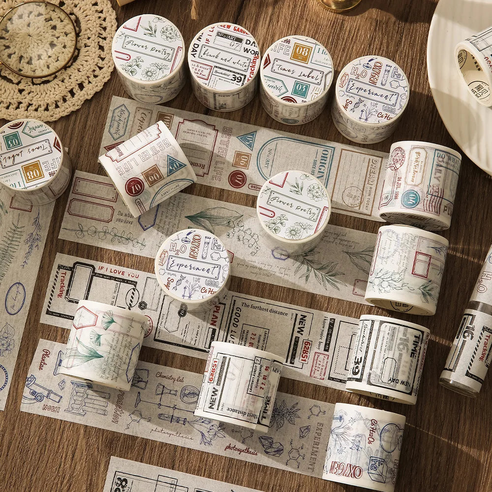 Add a Touch of Nature with Retro Plant Washi Tape - Perfect for Scrapbooks, Planners, and Journals!