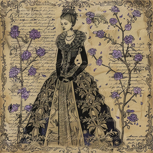 Paperintables (TM) - 16th Century Beautiful Queens in Lavender - Series 427 - Set 1.